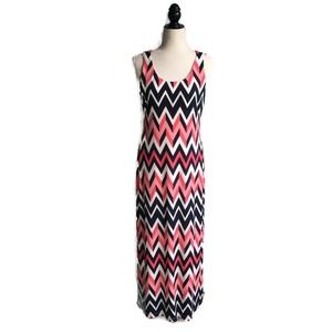Jessica Howard Blue/Pink/White Maxi Dress-Sz S